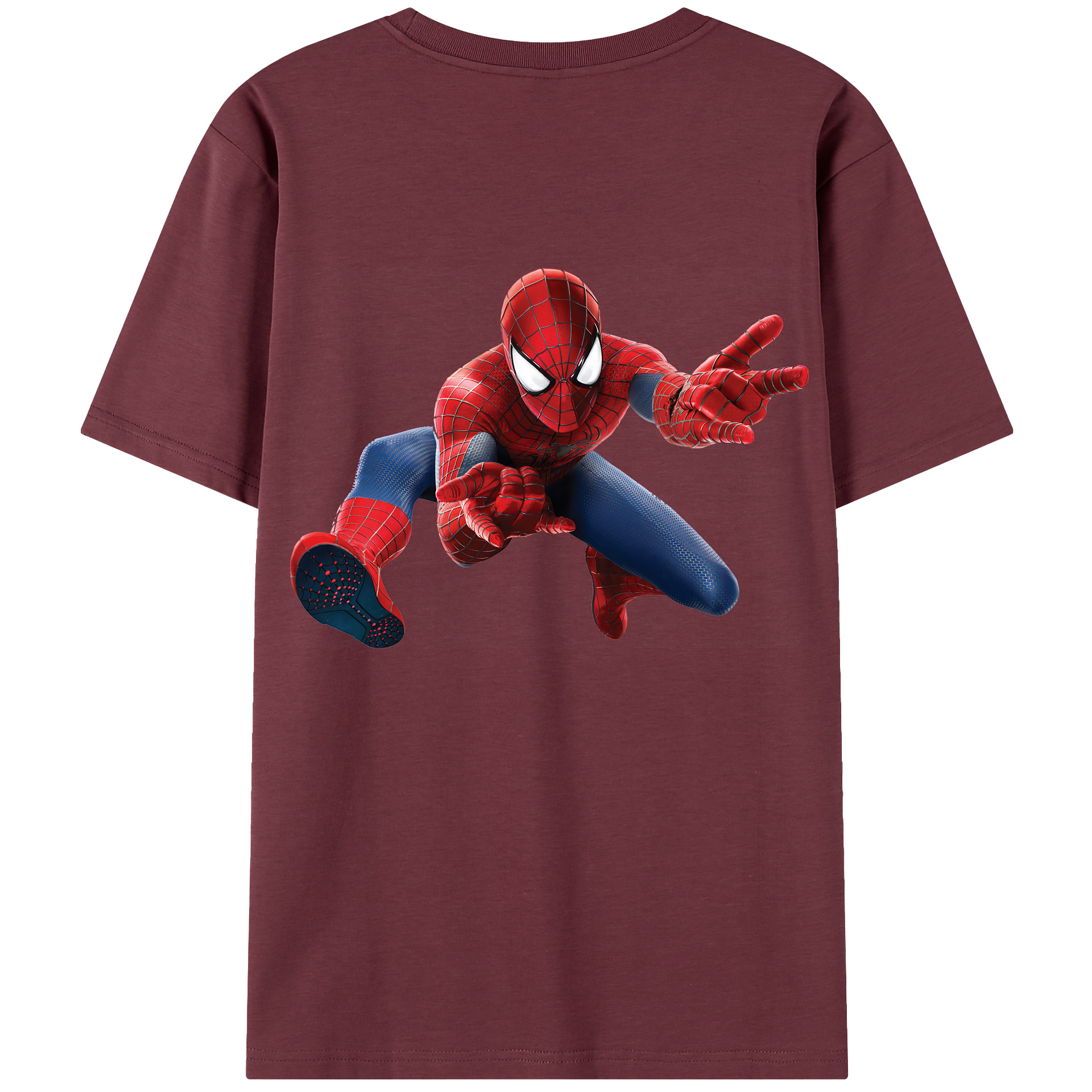 （画像用） Spider Man スパイダーマン 綿100％半袖Tシャツ（背面プリント）